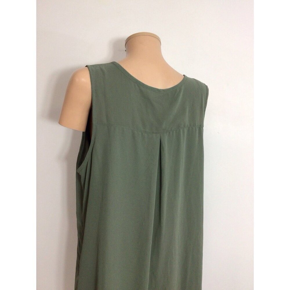 Thyme Green Embroidered Dress Babydoll Empire Waist Womens XL - Picture 4 of 10